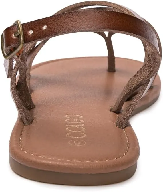 Colgo Women's Summer Strappy Flat Sandals, Adjustable Casual Fisherman Sandal with Open Toe Slingback Gladiator Sandals