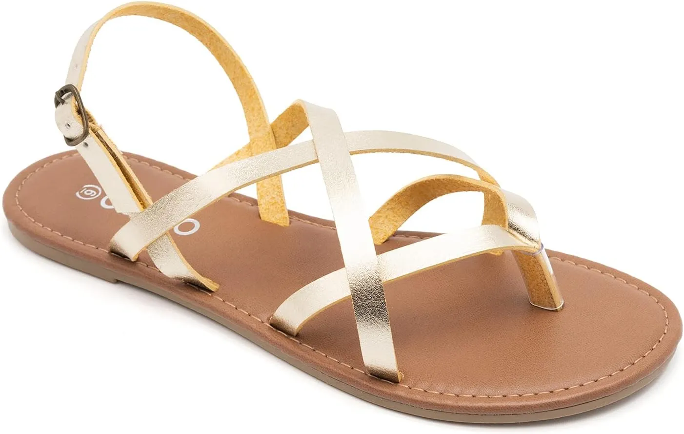 Colgo Women's Summer Strappy Flat Sandals, Adjustable Casual Fisherman Sandal with Open Toe Slingback Gladiator Sandals