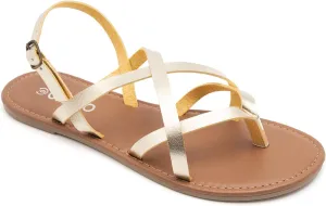 Colgo Women's Summer Strappy Flat Sandals, Adjustable Casual Fisherman Sandal with Open Toe Slingback Gladiator Sandals