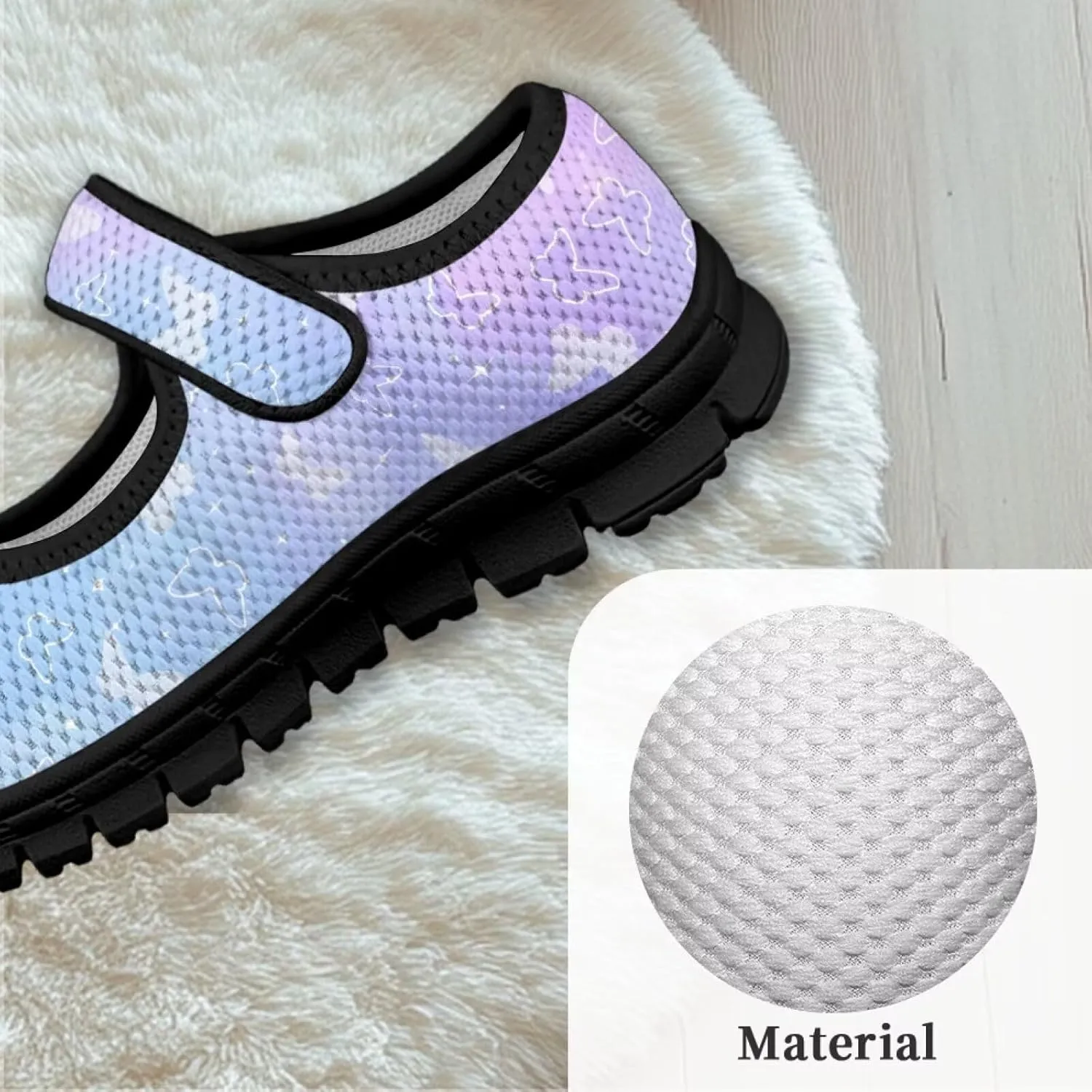 Comfortable Slip-On Sneaker for Girls,Girls'Mary Jane Shoes for Party,Cartoon Walking Flat Shoes for Daily Wear