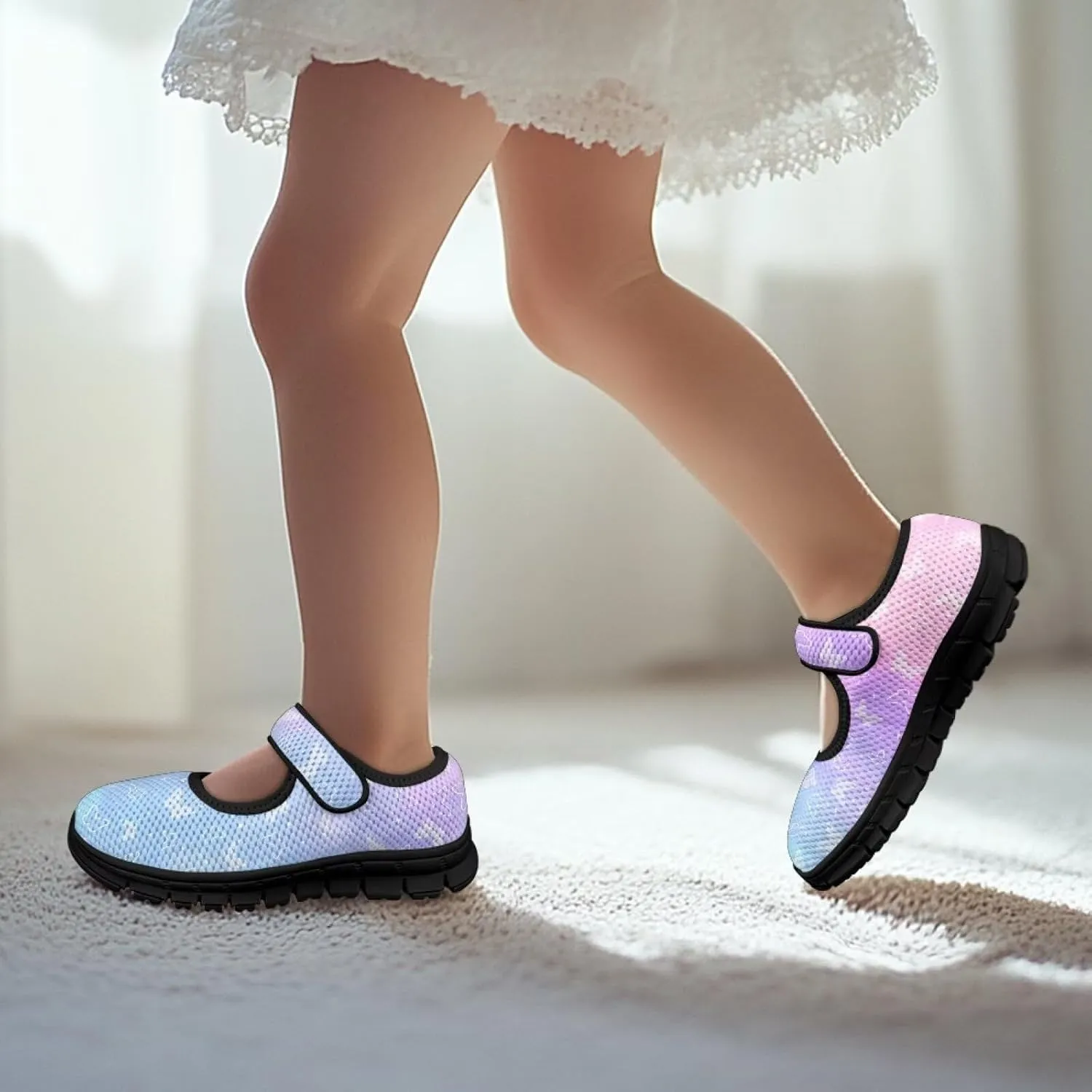 Comfortable Slip-On Sneaker for Girls,Girls'Mary Jane Shoes for Party,Cartoon Walking Flat Shoes for Daily Wear