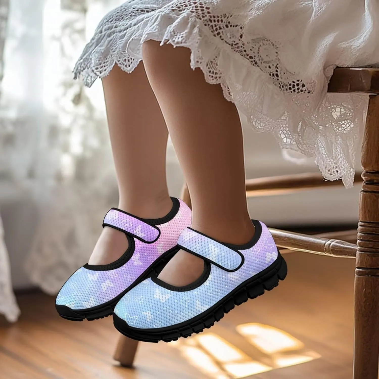 Comfortable Slip-On Sneaker for Girls,Girls'Mary Jane Shoes for Party,Cartoon Walking Flat Shoes for Daily Wear