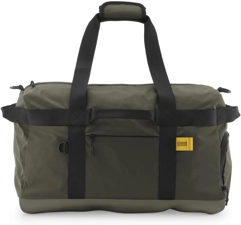 Crash Baggage Hard Weekender Bag – Travel Duffel with Structured Base, Lightweight, Durable & Water Resistant - Weekend Bag & Carry On with Luggage Strap, 34L - Forest Green