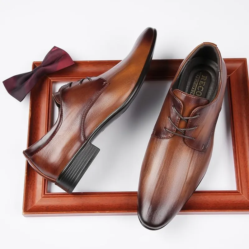 CSCDD Men's British-Style Pointed Toe Wing-Shaped Oxford Shoes Leather Lining Formal Business Shoes Suitable for Wedding Banquet Non-Slip Waterproof