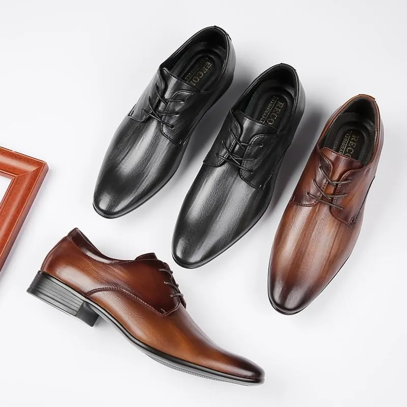 CSCDD Men's British-Style Pointed Toe Wing-Shaped Oxford Shoes Leather Lining Formal Business Shoes Suitable for Wedding Banquet Non-Slip Waterproof