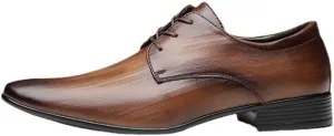 CSCDD Men's British-Style Pointed Toe Wing-Shaped Oxford Shoes Leather Lining Formal Business Shoes Suitable for Wedding Banquet Non-Slip Waterproof