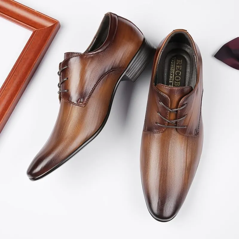 CSCDD Men's British-Style Pointed Toe Wing-Shaped Oxford Shoes Leather Lining Formal Business Shoes Suitable for Wedding Banquet Non-Slip Waterproof