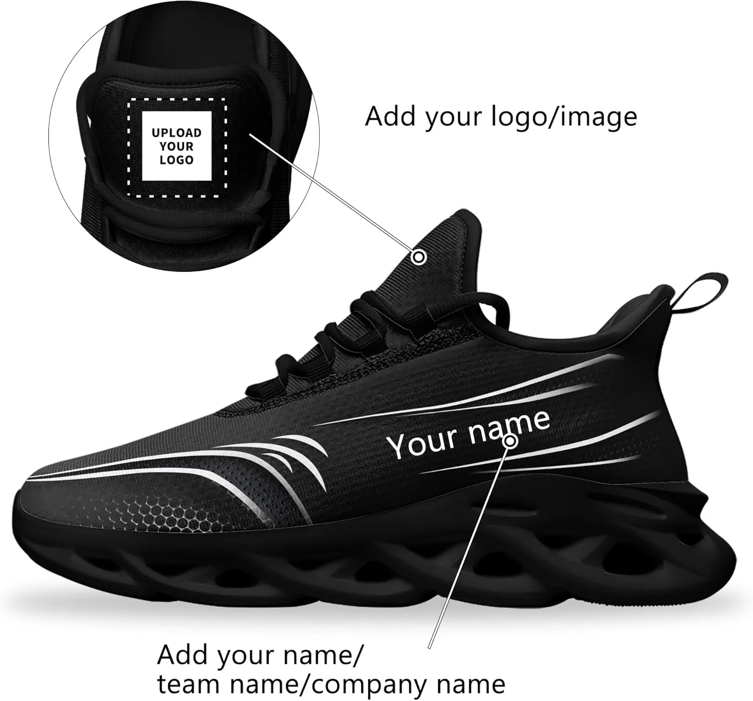 Custom Running Shoes for Men Women with Your Name Light Weight Lace Up Fashion Sneaker Tennis Walking Athletic Sports Shoes