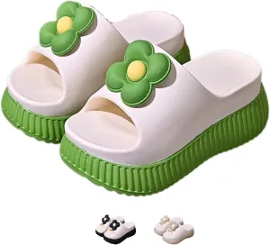 Cute Flower Slippers for Women Soft House Slippers with Slip-on Indoor Outdoor Slippers Creative Gifts wearing beach for lovely gifts