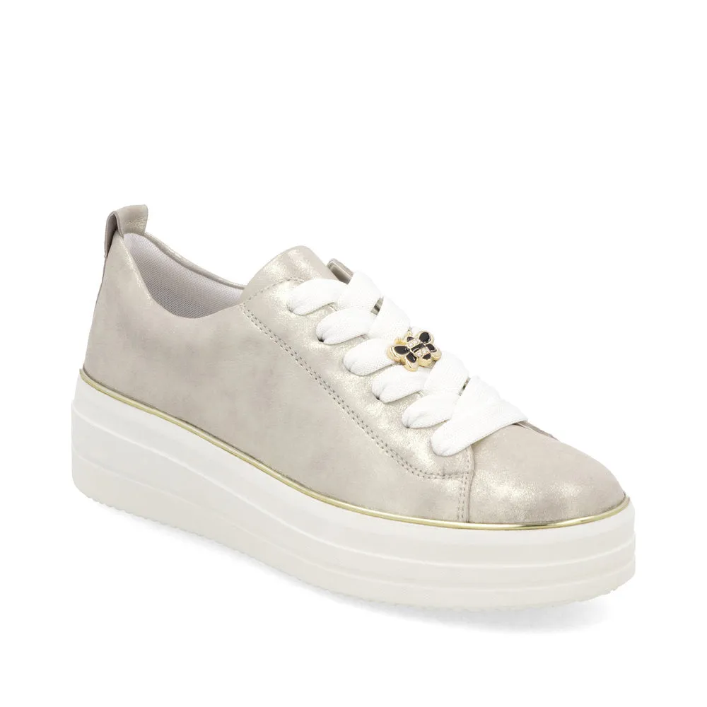 D1C03-60 - Light Gold Lace up Trainer - Remonte