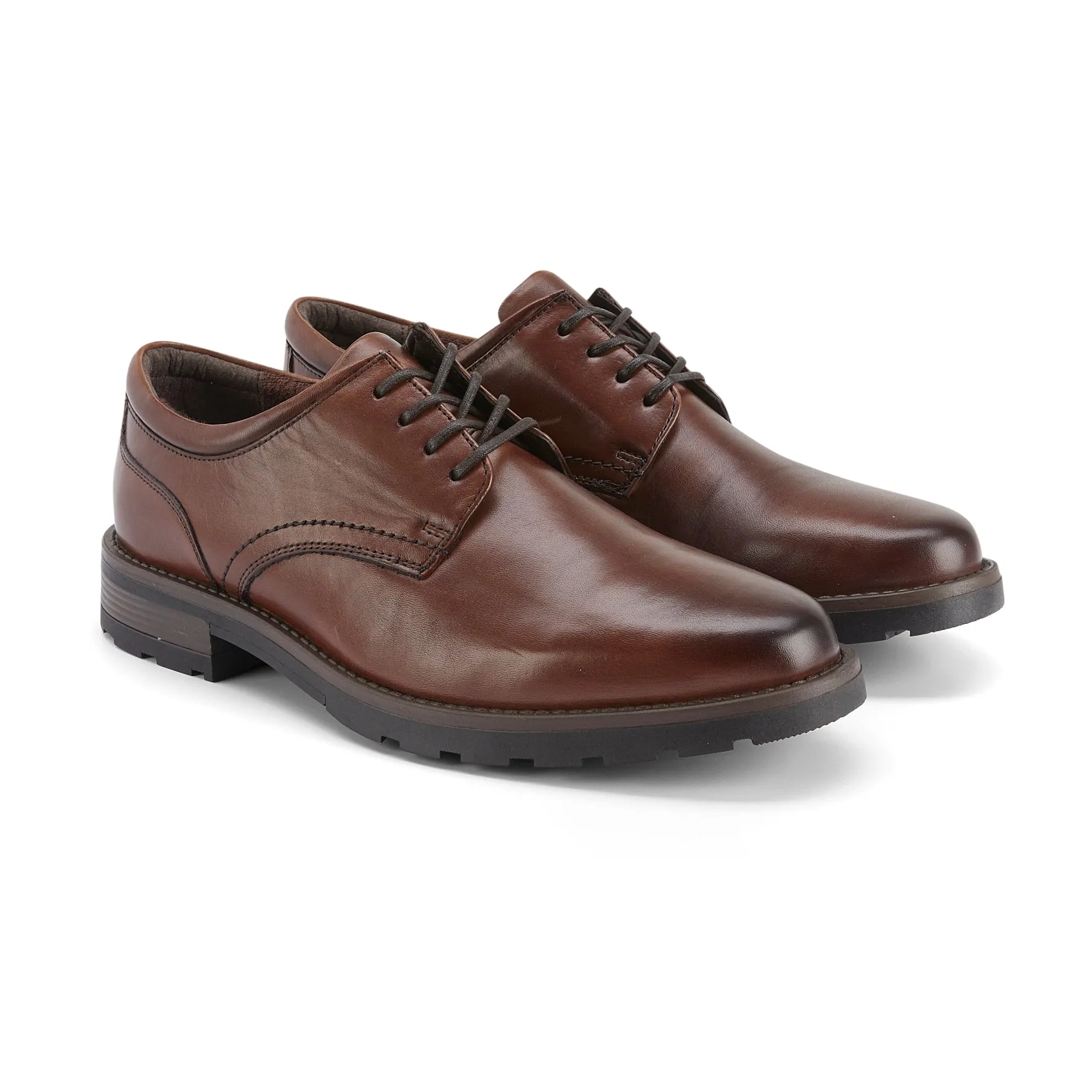 Dalston Leather Derby Shoes - Brown