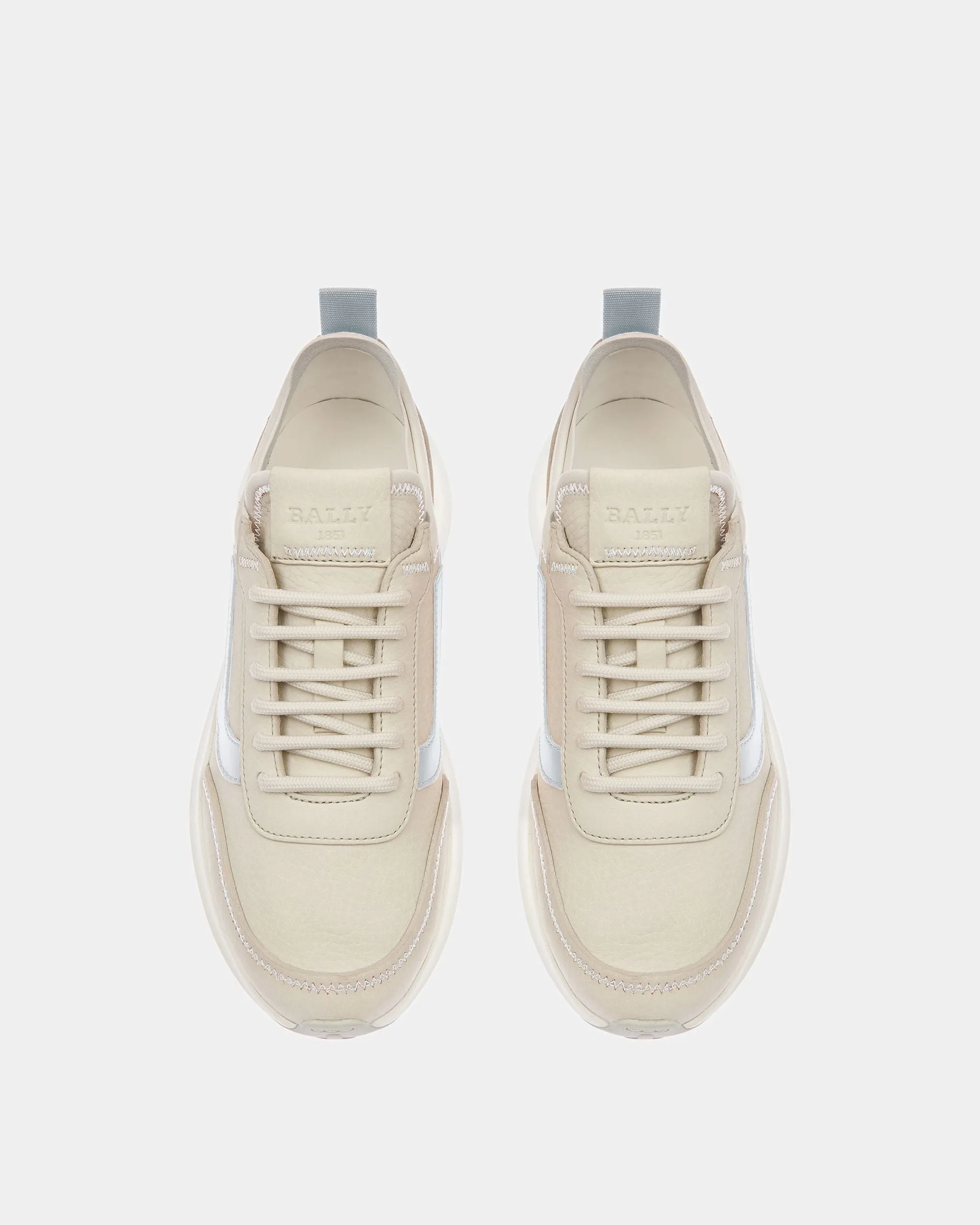 Darys Leather Sneakers In Dusty White And Light Blue