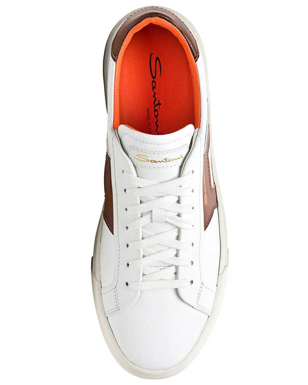 DBS1 Sneaker in White and Light Brown