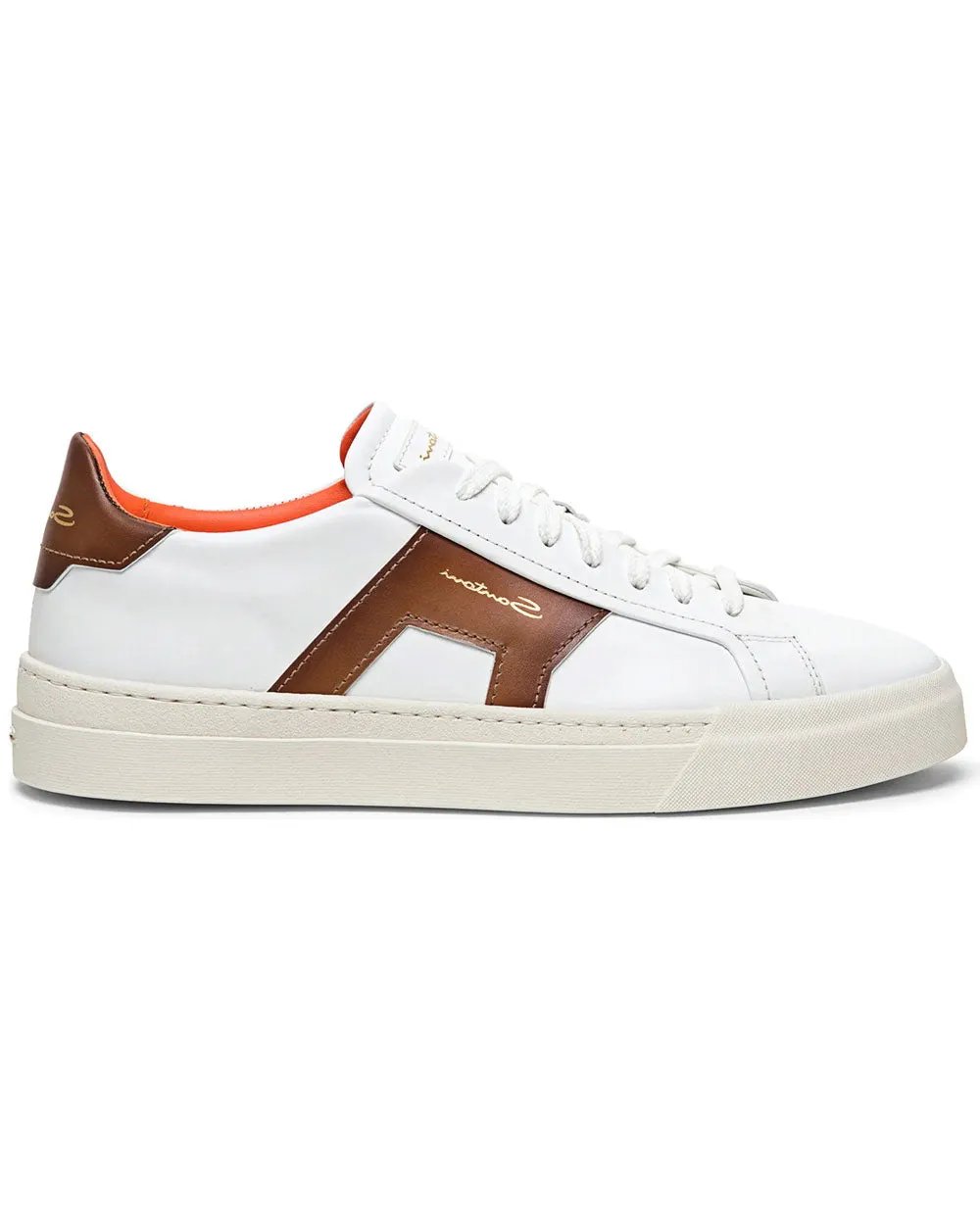DBS1 Sneaker in White and Light Brown