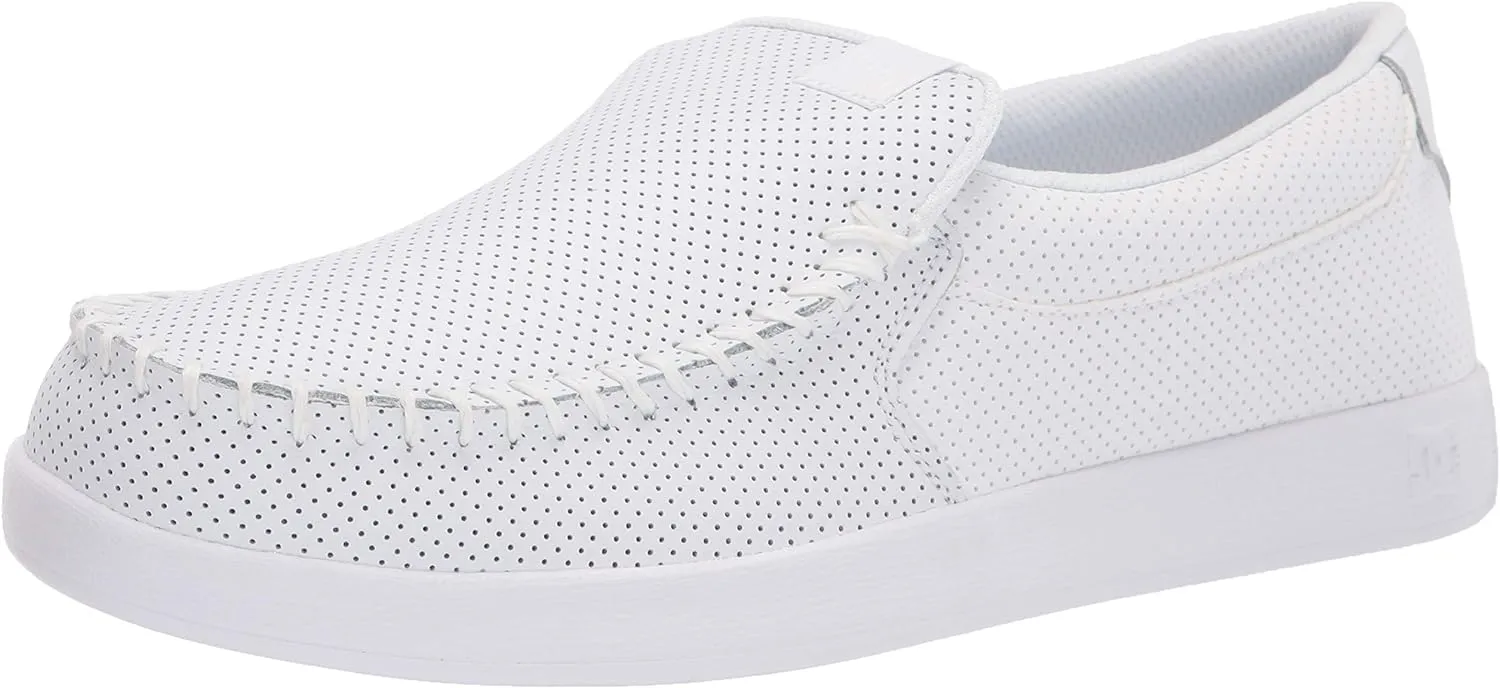 DC Men's Villain 2 Casual Slip On Skate Shoe Slipper, White, 11