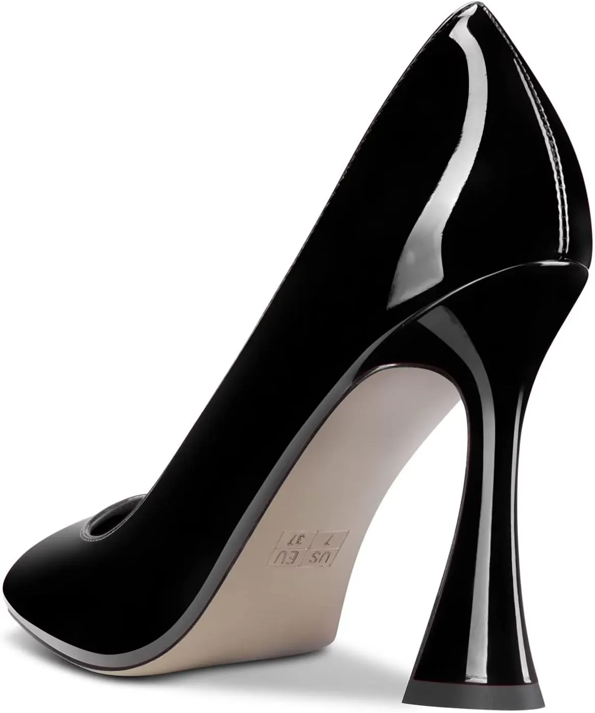 DearOnly Women Chunky Block High Heel Pointed Toe Pumps Slip-on Wedding Dress Basic Classic 3.9 Inches Heels