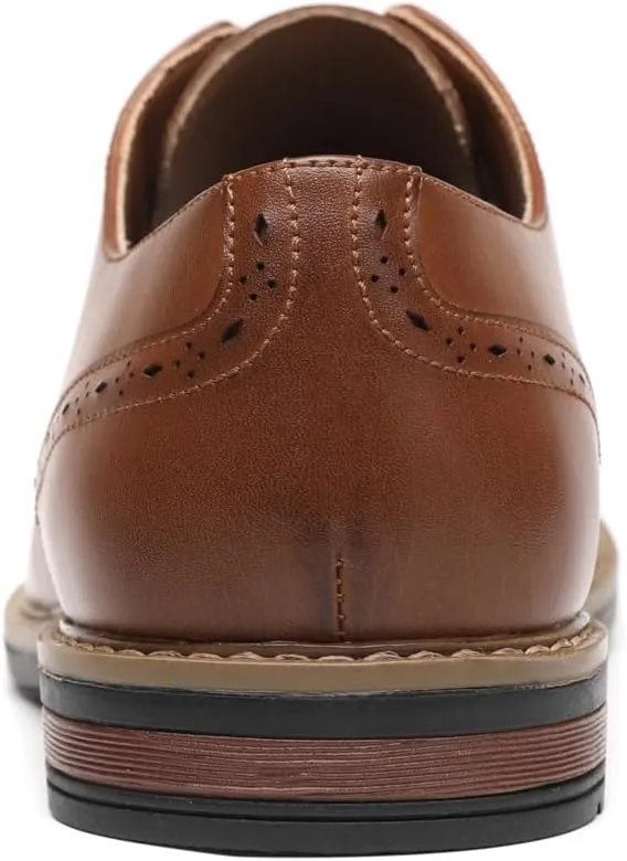 DECARSDZ Mens Classic Oxford Wingtip Modern Formal Lace Up Dress Shoes Wedding Shoe
