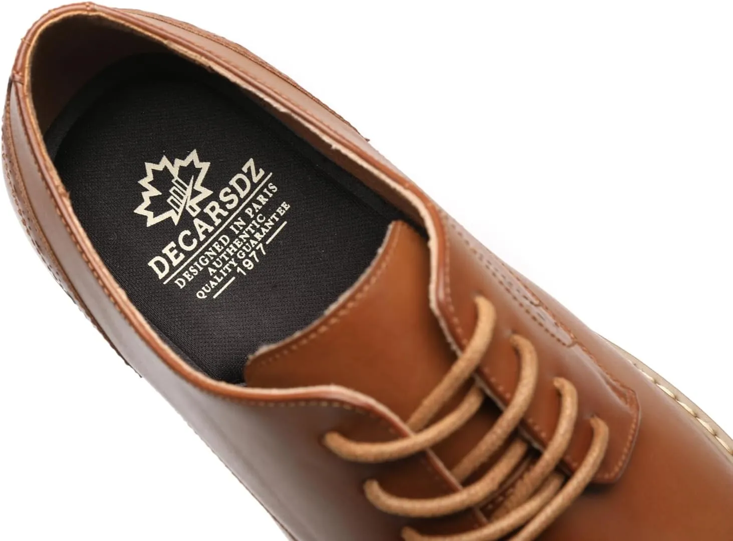 DECARSDZ Mens Classic Oxford Wingtip Modern Formal Lace Up Dress Shoes Wedding Shoe