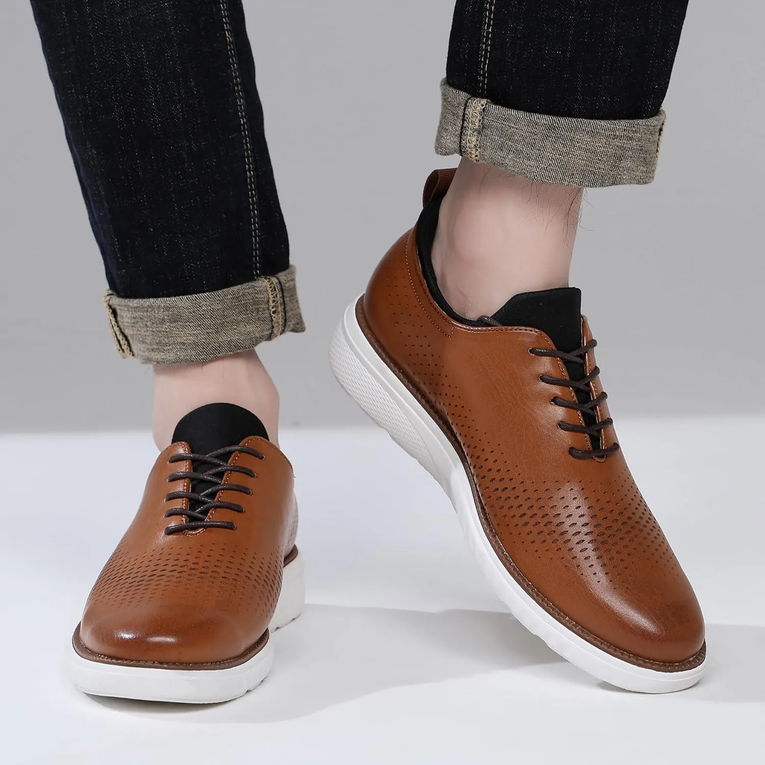 DECARSDZ Men's Fashion Casual Dress Shoe Wingtip Oxfords Shoes