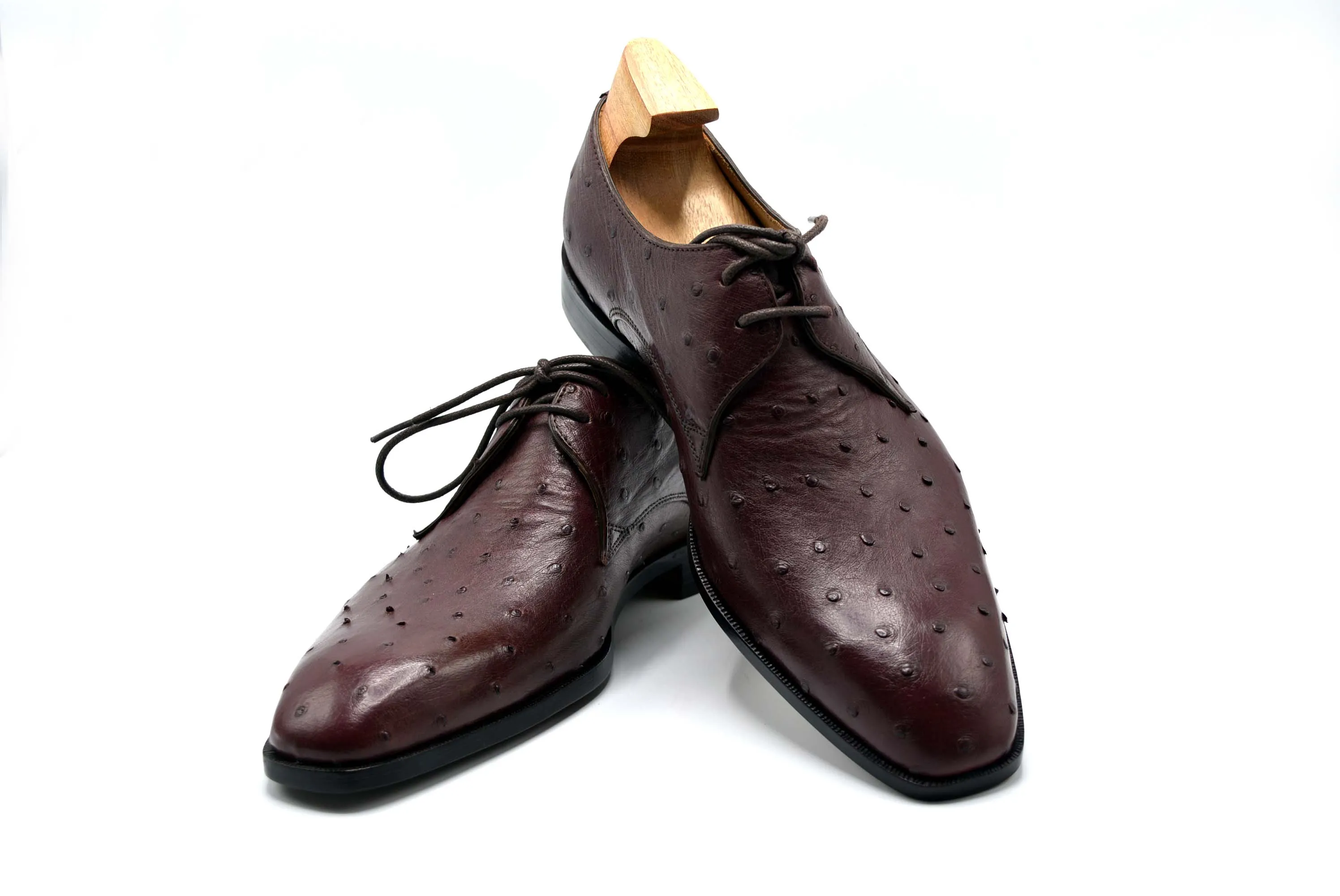 Derby Ostrich Leather Shoes