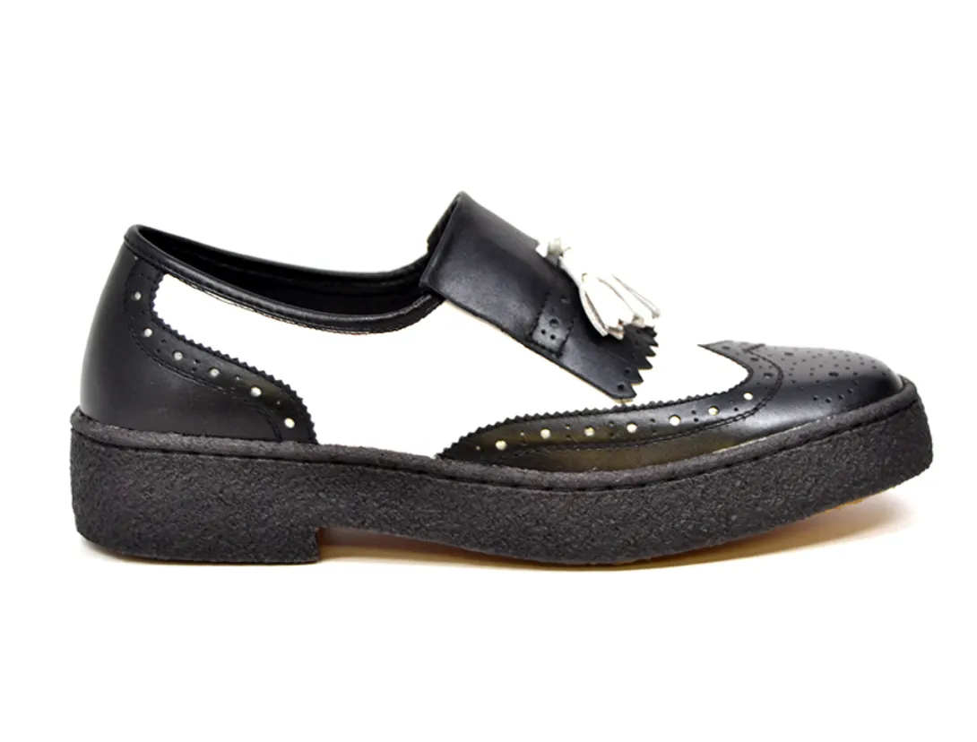 Detroit Black & White Wingtip Tassel