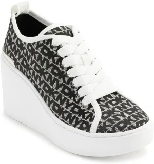 DKNY Women's Byla Lace Up Wedge Sneaker