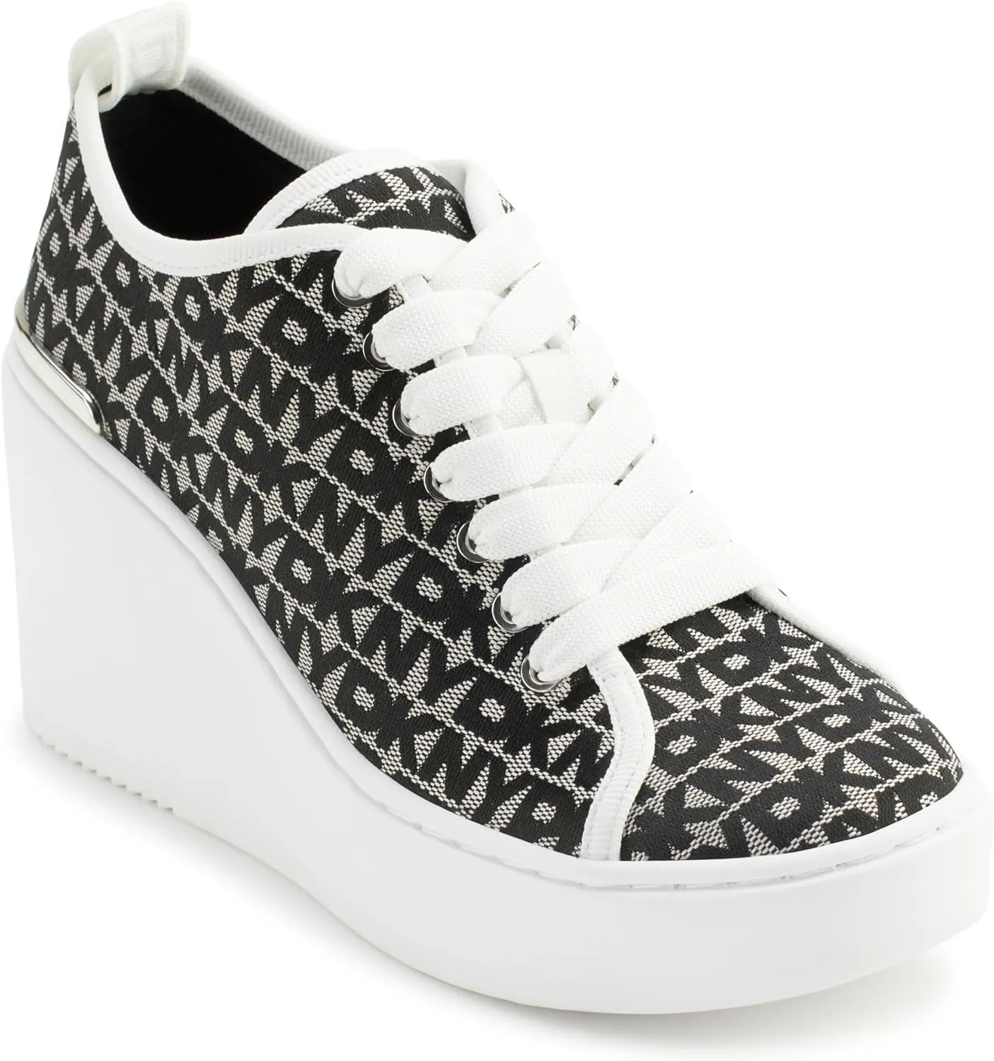 DKNY Women's Byla Lace Up Wedge Sneaker