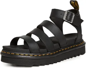 Dr. Martens Womens Blaire Fisherman Sandal, Black Hydro Leather, 8 US
