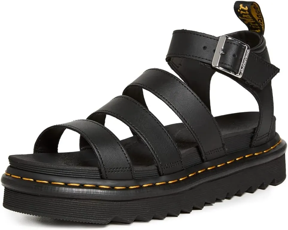 Dr. Martens Womens Blaire Fisherman Sandal, Black Hydro Leather, 8 US