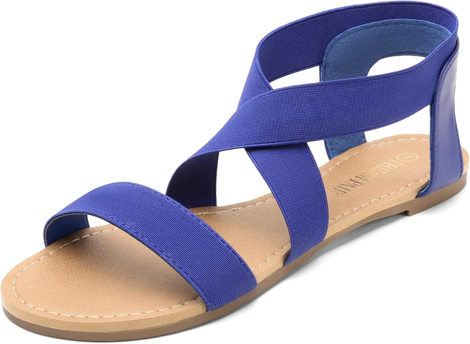 DREAM PAIRS Women's Elastic Ankle Strap Flat Sandals Summer Dressy Shoes Cute Strappy Gladiator Sandals