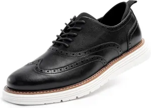 Dress Shoes for Men Sporty Oxfords Dress Sneakers Comfortable Brogue Wingtip Business Casual Shoes, Non Slip Rubber EVA Outsole