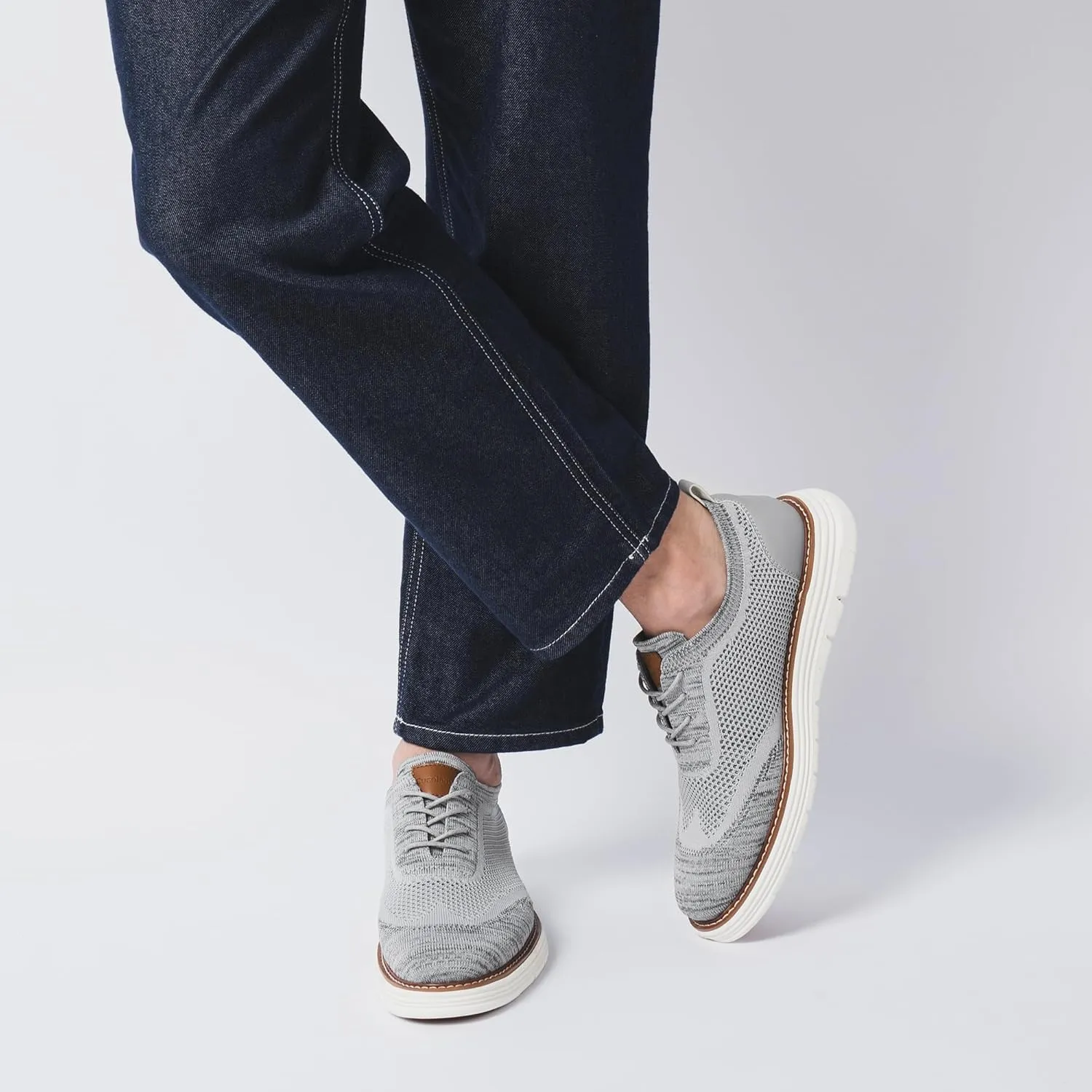 Dress Shoes for Men Sporty Oxfords Dress Sneakers Comfortable Brogue Wingtip Business Casual Shoes, Non Slip Rubber EVA Outsole