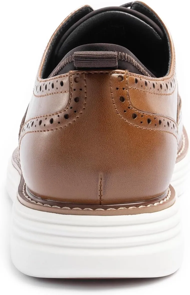 Dress Shoes for Men Sporty Oxfords Dress Sneakers Comfortable Brogue Wingtip Business Casual Shoes, Non Slip Rubber EVA Outsole