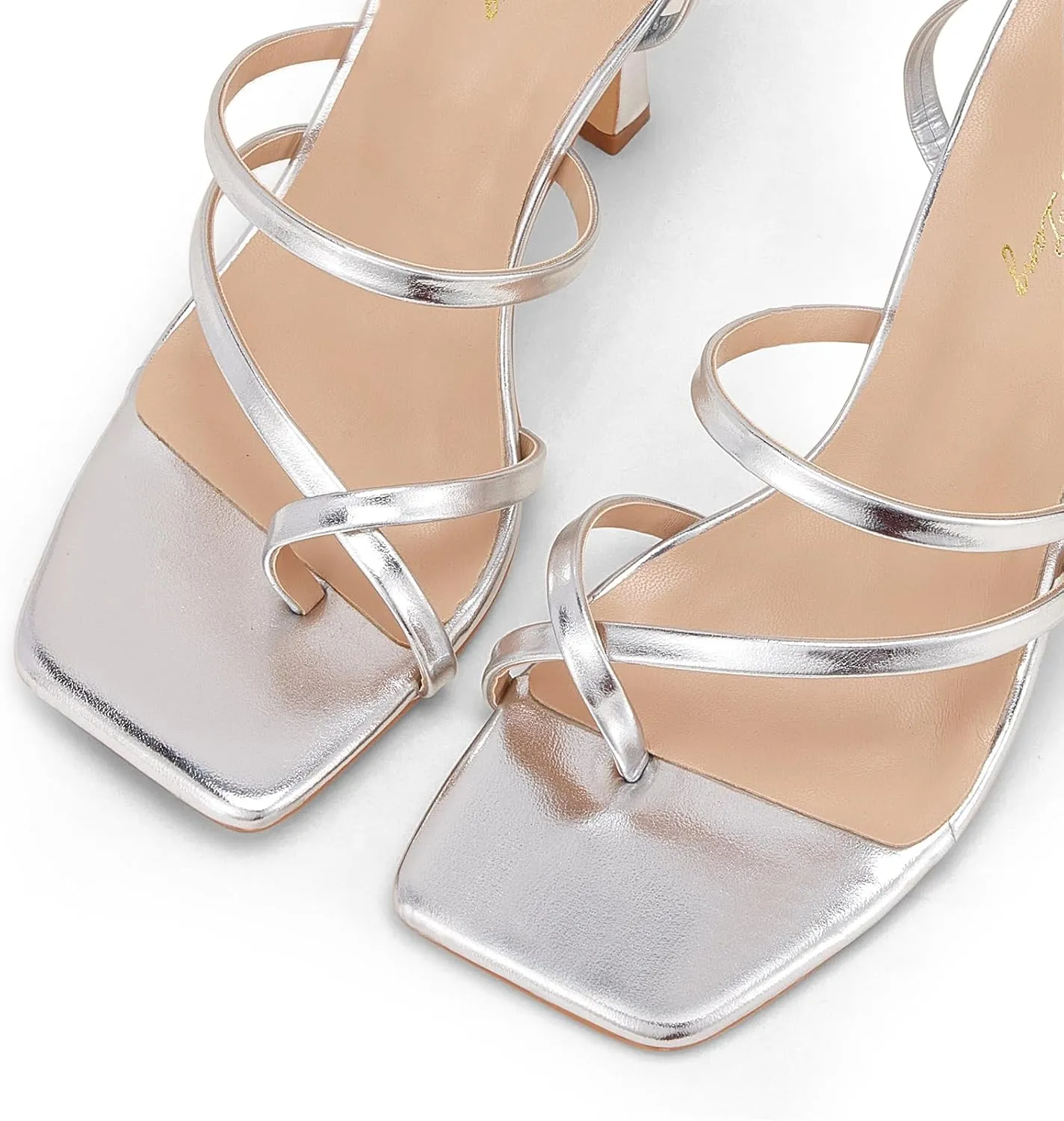 Elisabet Tang Women Sexy Strappy Heeled Sandals,4 inch/10cm Lace Up Square Open Toe Heels Stiletto Thong Sandal Criss-Cross Gladiator High Heel Sandals Shoes