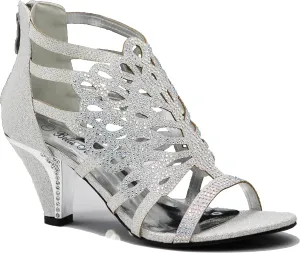 Enzo Romeo Kinmi25N Womens Open Toe Mid Heel Wedding Rhinestone Gladiator Sandal Shoes