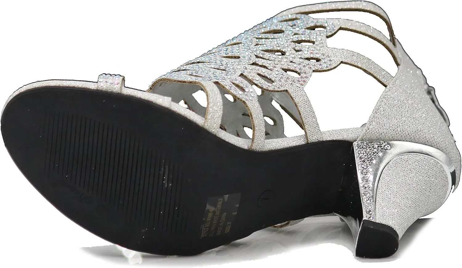 Enzo Romeo Kinmi25N Womens Open Toe Mid Heel Wedding Rhinestone Gladiator Sandal Shoes
