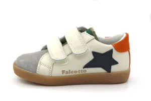 Falcotto  Grey-Orange Velcro Sneaker Alnoite