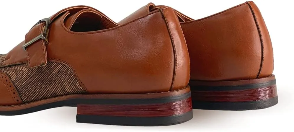 Ferro Aldo Alan M139001G Mens Classic Perforated Duo-Texture Lace-up Wingtip Oxford Dress Shoes