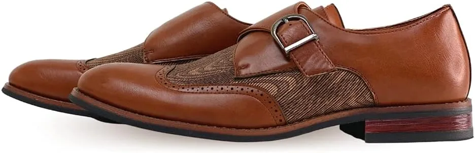 Ferro Aldo Alan M139001G Mens Classic Perforated Duo-Texture Lace-up Wingtip Oxford Dress Shoes