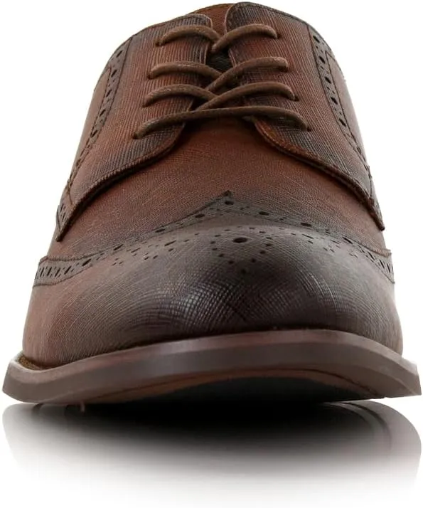 Ferro Aldo Arthur MFA139001D Mens Wingtip Two Tone Oxford Black and White Spectator Dress Shoes