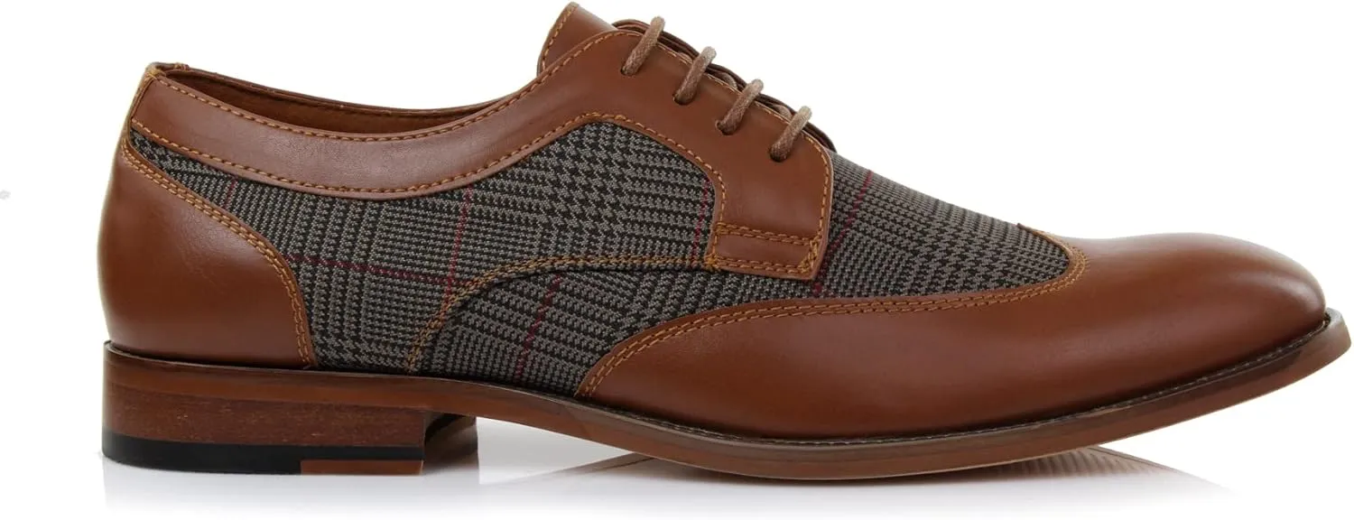 Ferro Aldo Arthur MFA139001D Mens Wingtip Two Tone Oxford Black and White Spectator Dress Shoes
