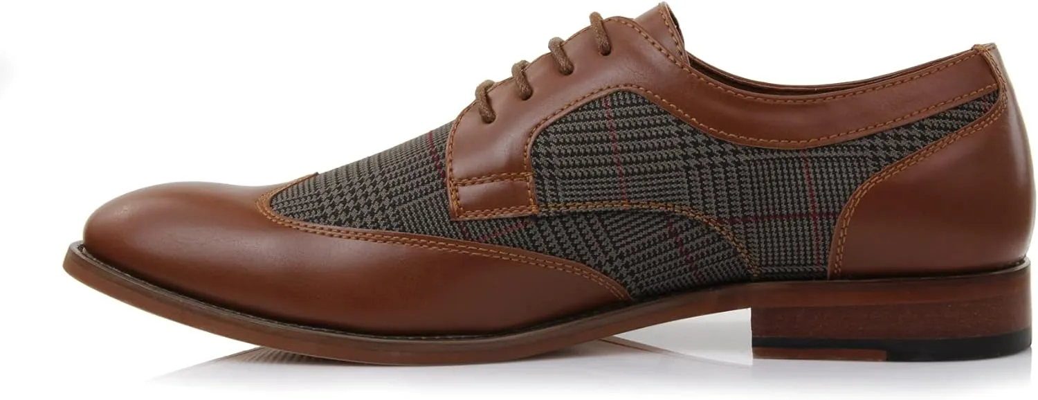 Ferro Aldo Arthur MFA139001D Mens Wingtip Two Tone Oxford Black and White Spectator Dress Shoes