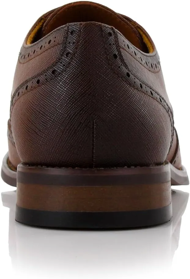 Ferro Aldo Arthur MFA139001D Mens Wingtip Two Tone Oxford Black and White Spectator Dress Shoes