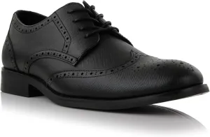 Ferro Aldo Arthur MFA139001D Mens Wingtip Two Tone Oxford Black and White Spectator Dress Shoes