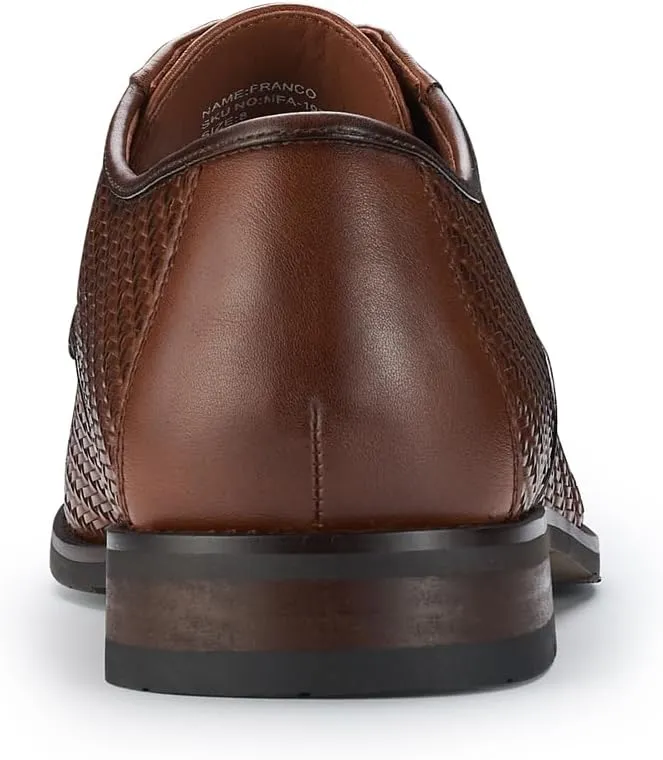 Ferro Aldo Mens Classic Cap-Toe Lace Up Derby Dress Shoes