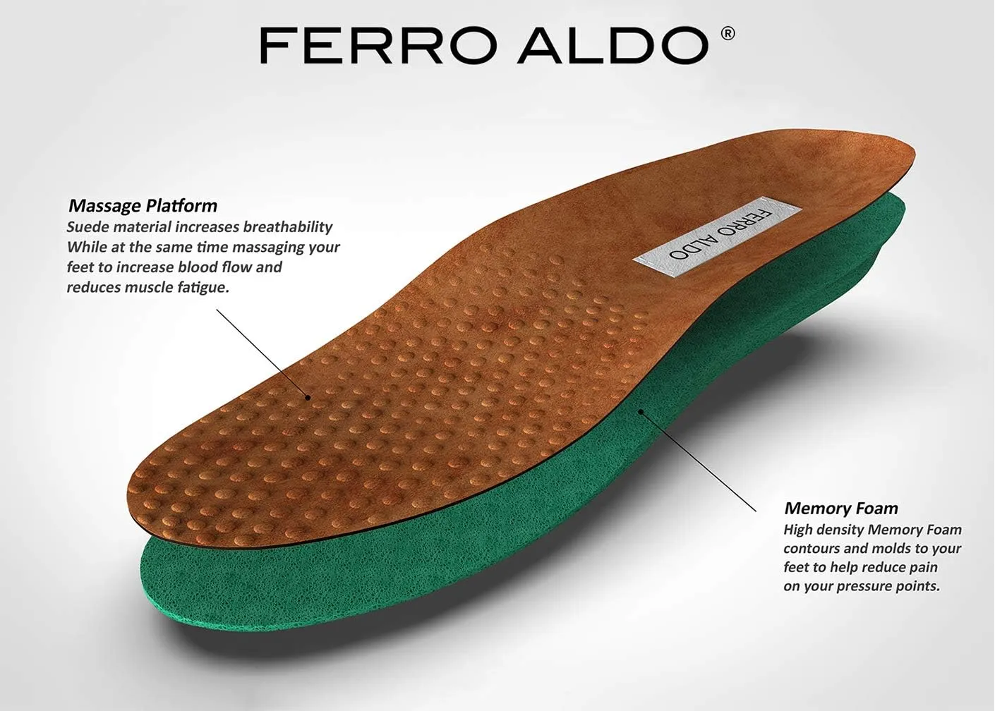 Ferro Aldo Mens Classic Cap-Toe Lace Up Derby Dress Shoes
