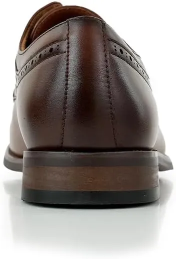 Ferro Aldo Mens Classic Cap-Toe Lace Up Derby Dress Shoes