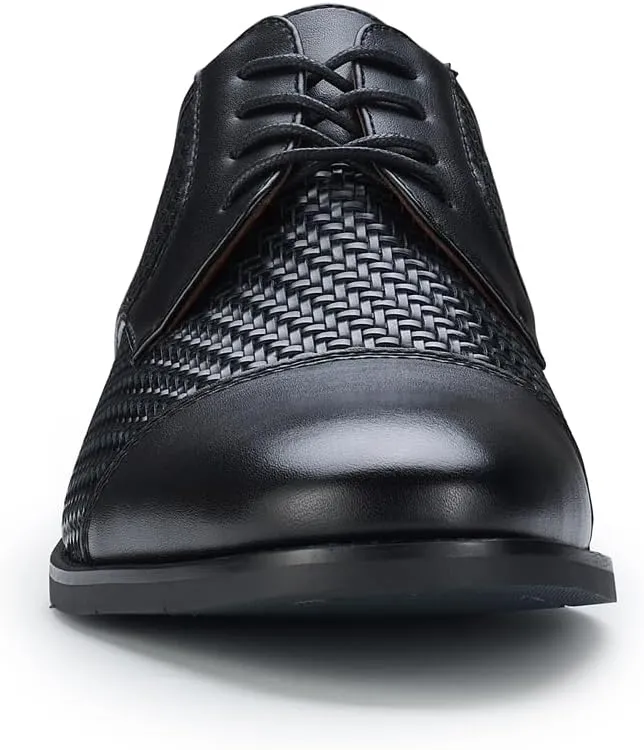 Ferro Aldo Mens Classic Cap-Toe Lace Up Derby Dress Shoes