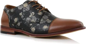 Ferro Aldo Mens Classic Cap-Toe Lace Up Derby Dress Shoes