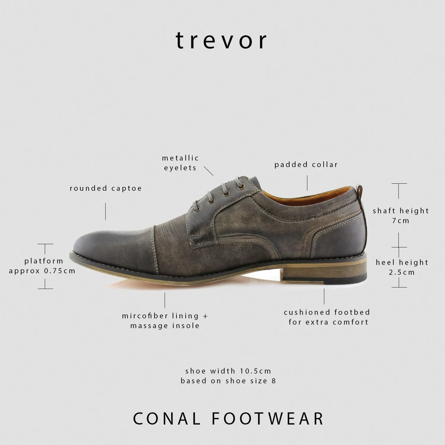 Ferro Aldo Mens Classic Cap-Toe Lace Up Derby Dress Shoes